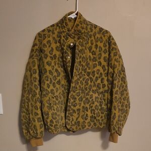 Blank NYC Leopard Print Bomber Jacket